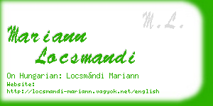 mariann locsmandi business card
