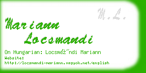 mariann locsmandi business card